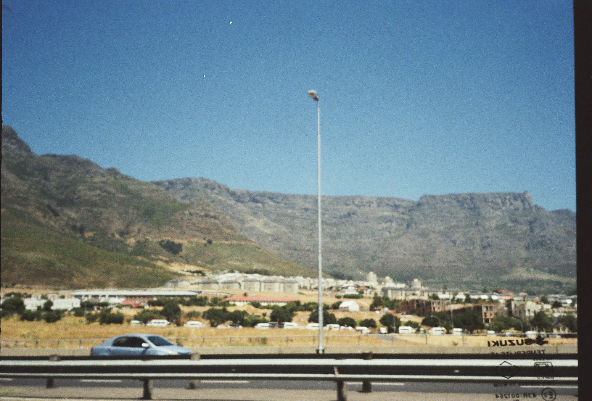 Table Mountain above the highway on the edge of the city